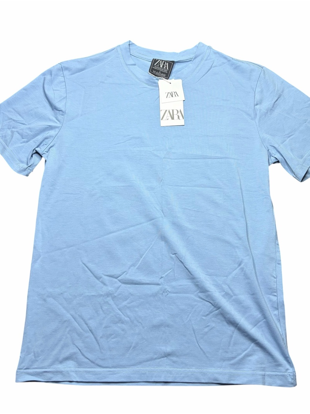 NWT Zara Light Blue Men’s L Crew Neck T Shirt Casual